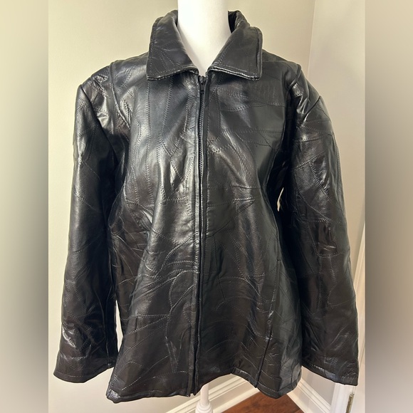 Maxam black leather jacket - Picture 1 of 6